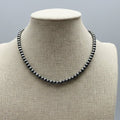 5mm Burnished Silver Pearl Choker & Earring Set | Adjustable Western Jewelry