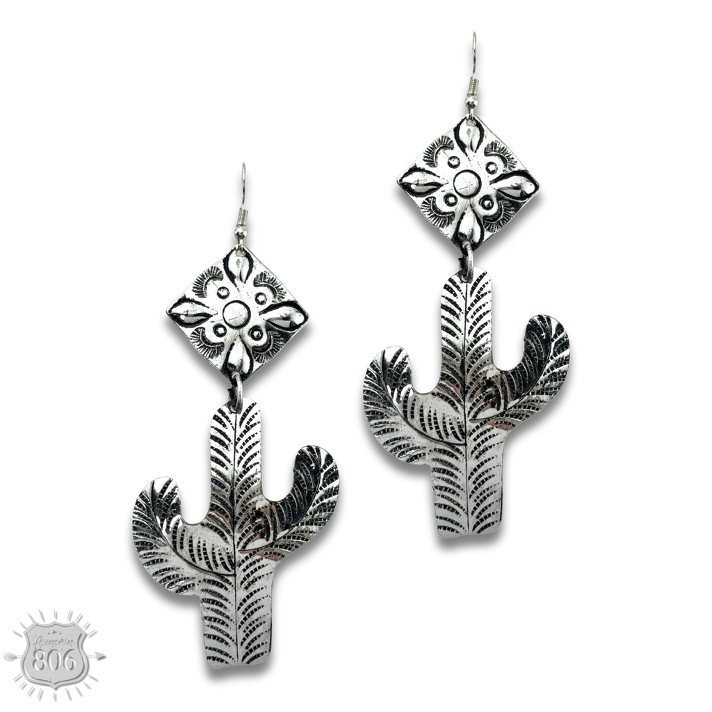 Silver cactus earring - LC