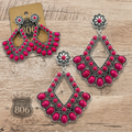Southwest diamond shape stone earring - LC