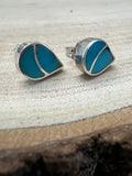 Lynette Johnson Inlay Turquoise and Sterling Silver Post Earrings