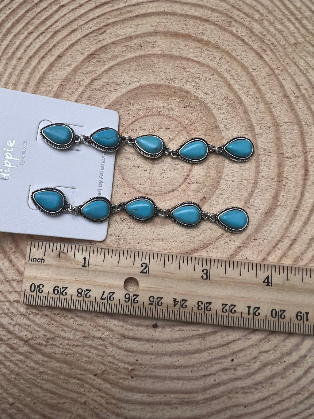 Faux Turquoise Teardrop Dangle Earrings