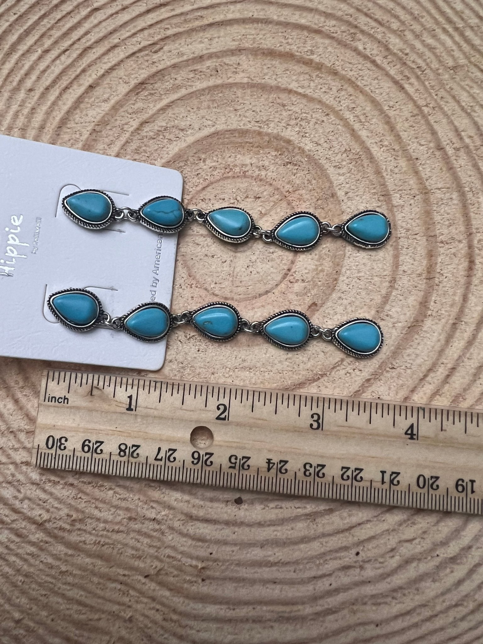 Faux Turquoise Teardrop Dangle Earrings